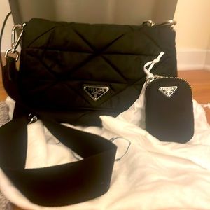 Prada Re-Nylon Padded Black Shoulder Bag Crossbody Strap